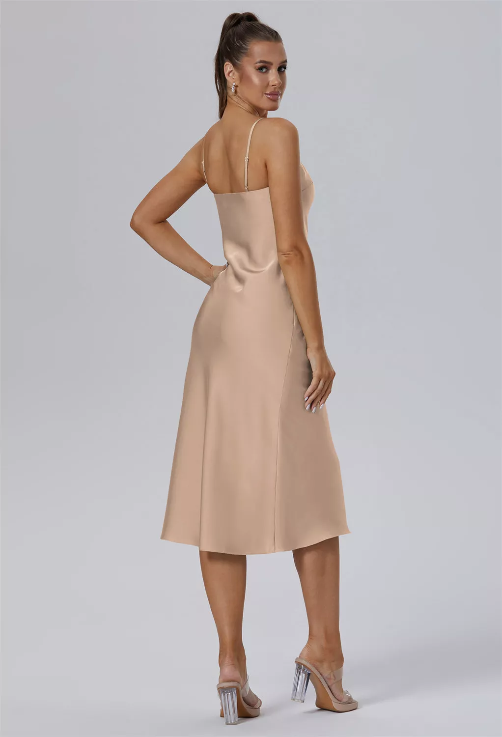 AW Gonamore Taupe  Cocktail Wedding Guest Dresses
